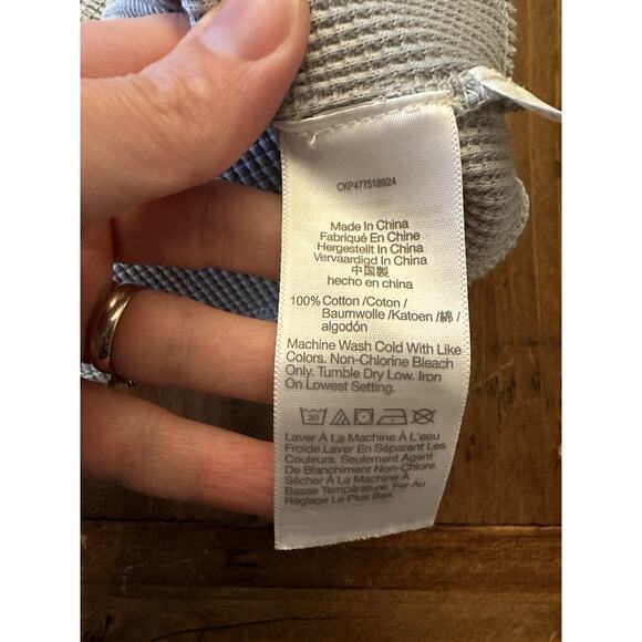 NWT Madewell Women's Gray Waffle Knit Crew Neck Short Sleeve Crop Shirt Size XS - Picture 9 of 9